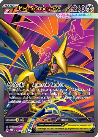 Mega Skarmory ex Equilibrio Perfetto carta Pokémon italiana UR