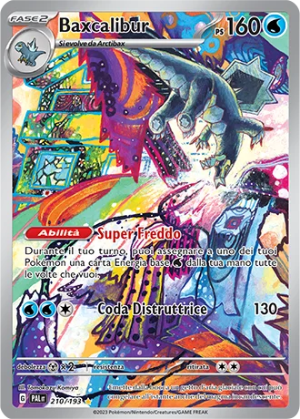 Baxcalibur Evoluzioni a Paldea carta Pokémon italiana IR