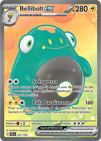Bellibolt ex Evoluzioni a Paldea carta Pokémon italiana UR