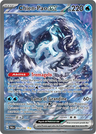Chien-Pao ex Evoluzioni a Paldea carta Pokémon italiana SIR