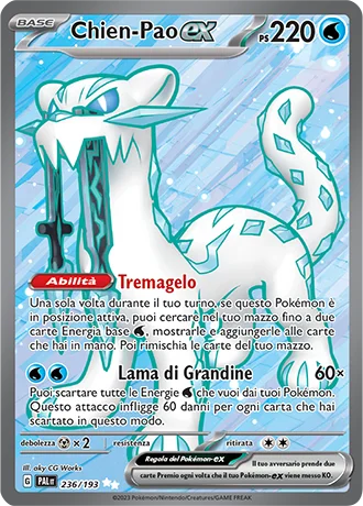 Chien-Pao ex Evoluzioni a Paldea carta Pokémon italiana UR