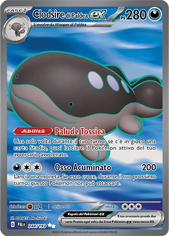 Clodsire di Paldea ex Evoluzioni a Paldea carta Pokémon italiana UR