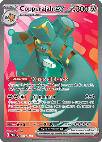 Copperajah ex Evoluzioni a Paldea carta Pokémon italiana