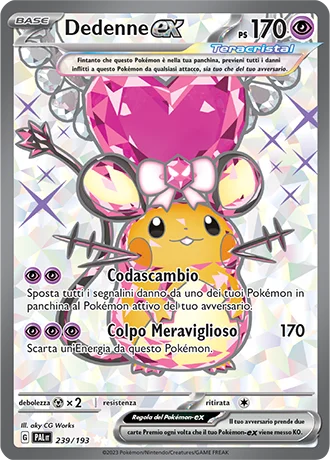 Dedenne ex Evoluzioni a Paldea carta Pokémon italiana UR