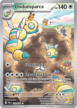 Dudunsparce Evoluzioni a Paldea carta Pokémon italiana IR