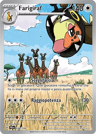 Farigiraf Evoluzioni a Paldea carta Pokémon italiana IR