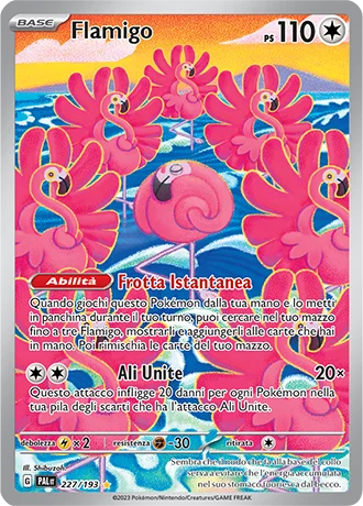 Flamigo Evoluzioni a Paldea carta Pokémon italiana IR