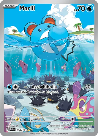 Marill Evoluzioni a Paldea carta Pokémon italiana IR