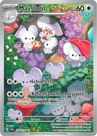 Maushold Evoluzioni a Paldea carta Pokémon italiana IR