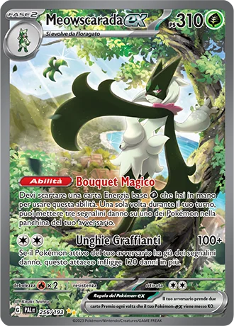Meowscarada ex Evoluzioni a Paldea carta Pokémon italiana SIR
