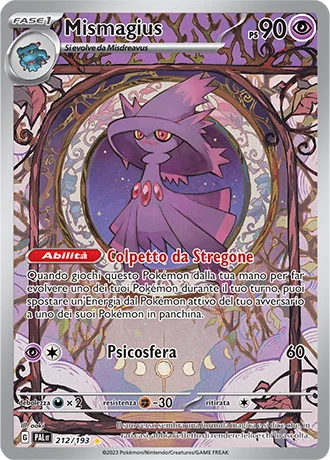 Mismagius Evoluzioni a Paldea carta Pokémon italiana IR