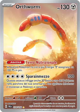 Orthworm Evoluzioni a Paldea carta Pokémon italiana IR