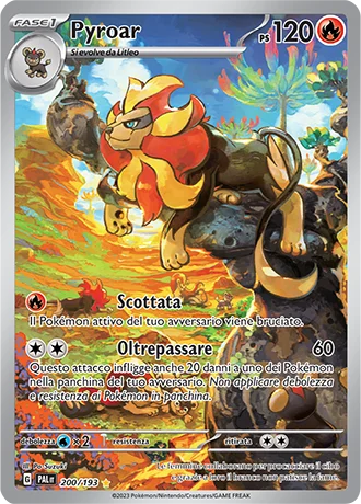 Pyroar Evoluzioni a Paldea carta Pokémon italiana IR