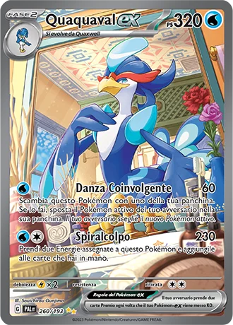 Quaquaval ex Evoluzioni a Paldea carta Pokémon italiana SIR