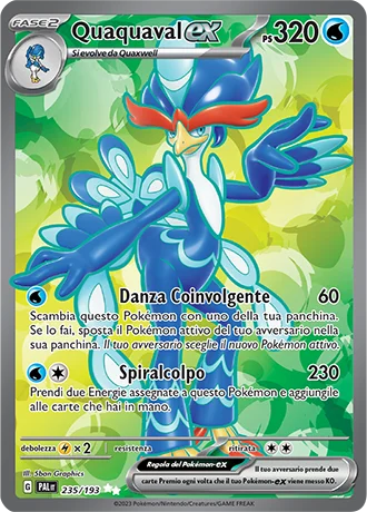 Quaquaval ex Evoluzioni a Paldea carta Pokémon italiana UR