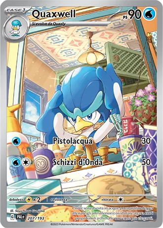 Quaxwell Evoluzioni a Paldea carta Pokémon italiana IR