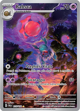 Rabsca Evoluzioni a Paldea carta Pokémon italiana IR
