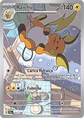 Raichu Evoluzioni a Paldea carta Pokémon italiana IR
