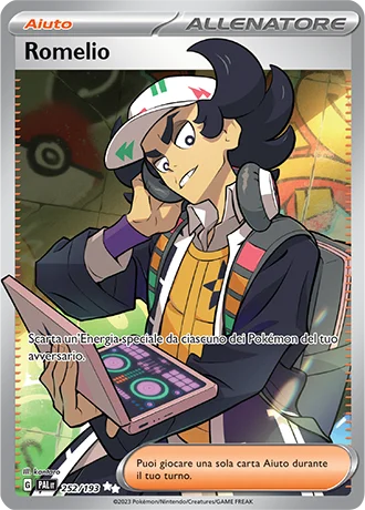 Romelio Evoluzioni a Paldea carta Pokémon italiana UR