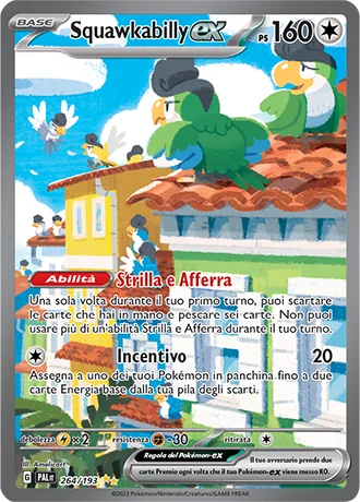 Squawkabilly ex Evoluzioni a Paldea carta Pokémon italiana SIR