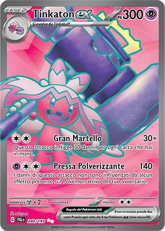 Tinkaton ex Evoluzioni a Paldea carta Pokémon italiana UR