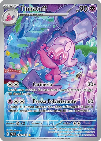Tinkatuff Evoluzioni a Paldea carta Pokémon italiana IR