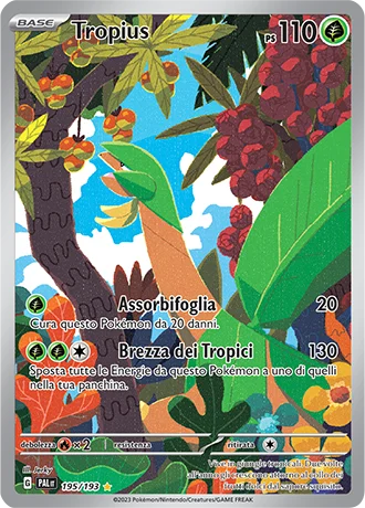 Tropius Evoluzioni a Paldea carta Pokémon italiana IR