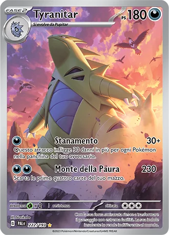 Tyranitar Evoluzioni a Paldea carta Pokémon italiana
