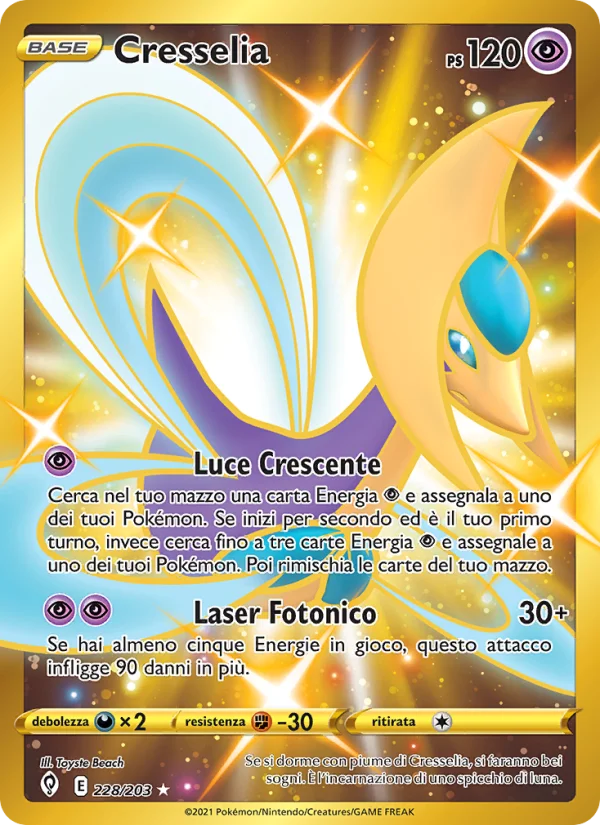 Cresselia Evoluzioni Eteree carta Pokémon italiana HR