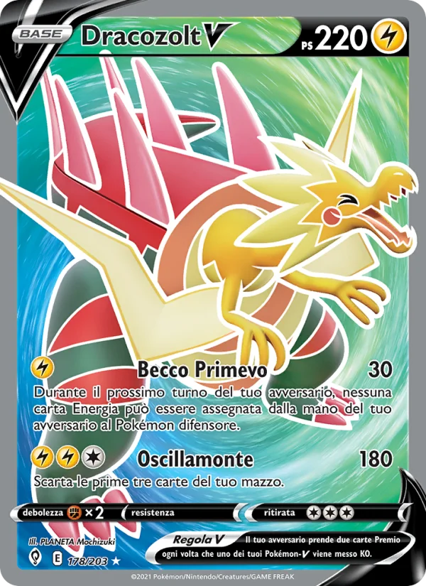 Dracozolt V Evoluzioni Eteree carta Pokémon italiana UR