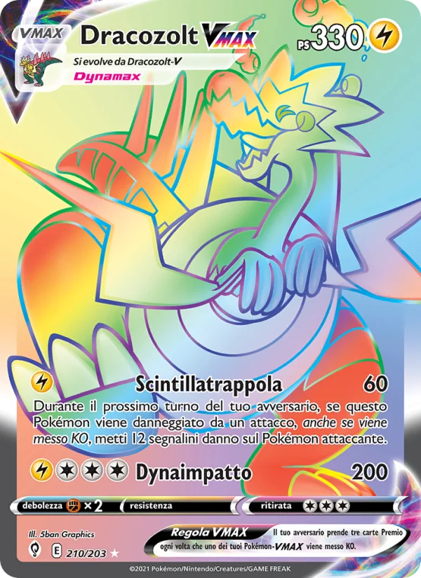Dracozolt VMAX Evoluzioni Eteree carta Pokémon italiana RR