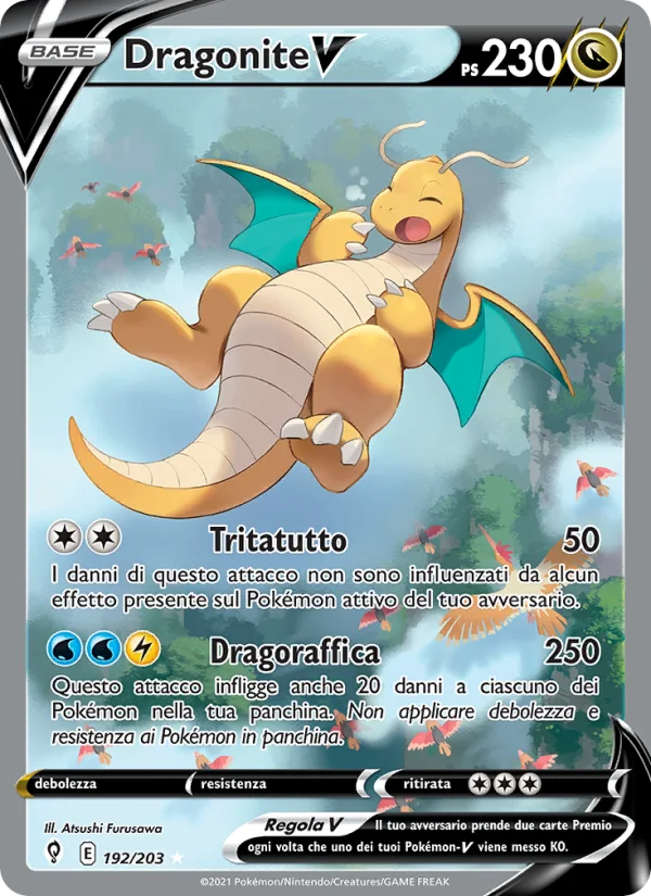 Dragonite V Evoluzioni Eteree carta Pokémon italiana UR