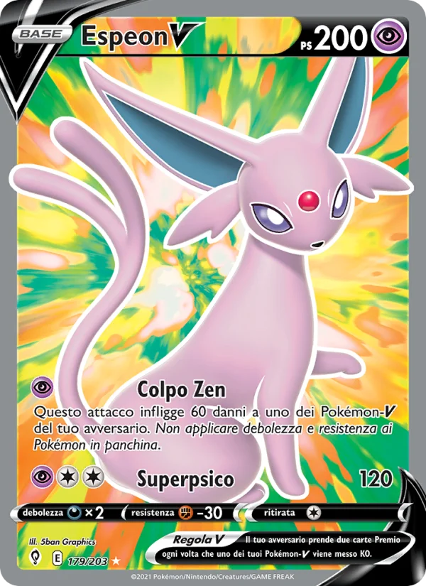 Espeon V Evoluzioni Eteree carta Pokémon italiana UR