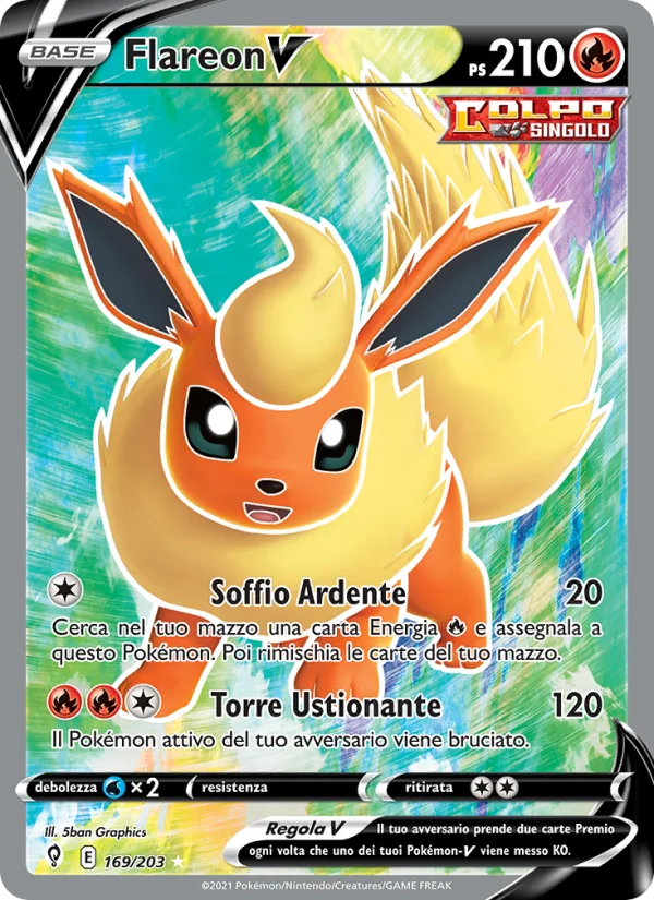 Flareon V Evoluzioni Eteree carta Pokémon italiana UR
