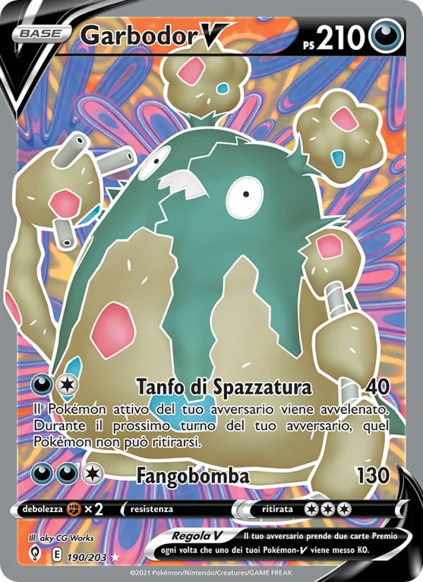 Garbodor V Evoluzioni Eteree carta Pokémon italiana UR