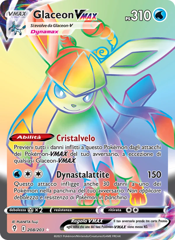 Glaceon VMAX Evoluzioni Eteree carta Pokémon italiana RR