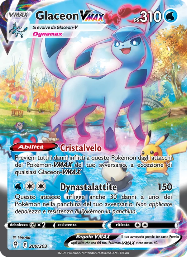 Glaceon VMAX Evoluzioni Eteree carta Pokémon italiana RR