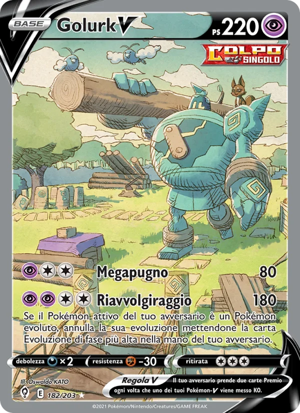 Golurk V Evoluzioni Eteree carta Pokémon italiana UR