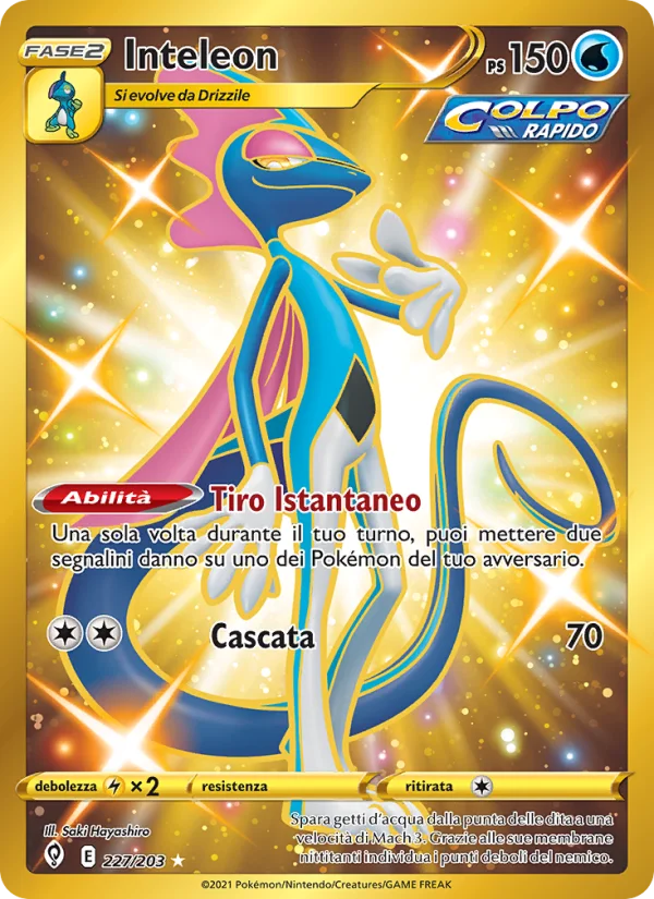 Inteleon Evoluzioni Eteree carta Pokémon italiana HR