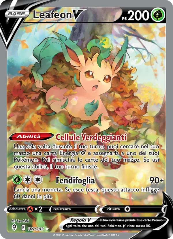 Leafeon V Evoluzioni Eteree carta Pokémon italiana UR