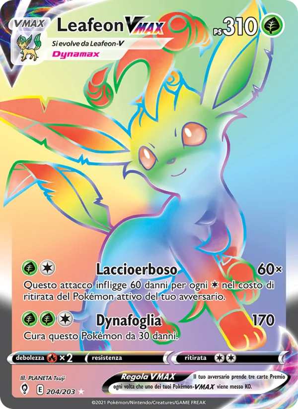 Leafeon VMAX Evoluzioni Eteree carta Pokémon italiana RR