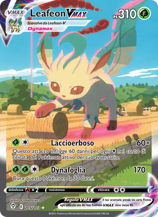 Leafeon VMAX Evoluzioni Eteree carta Pokémon italiana RR