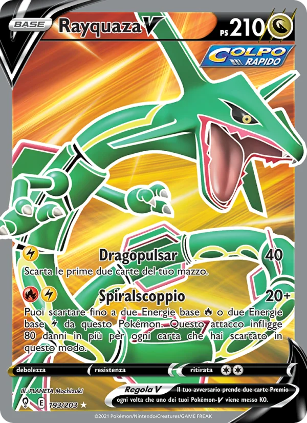 Rayquaza V Evoluzioni Eteree carta Pokémon italiana UR