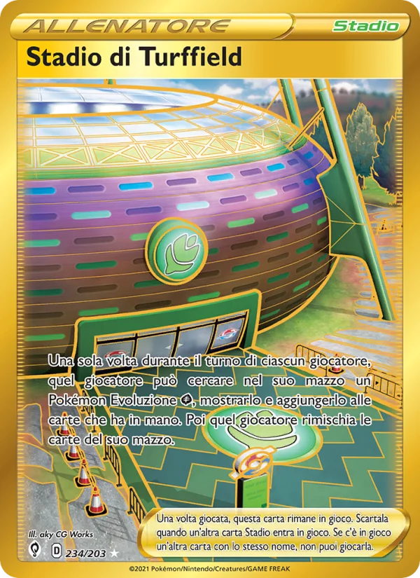 Stadio di Turffield Evoluzioni Eteree carta Pokémon italiana HR