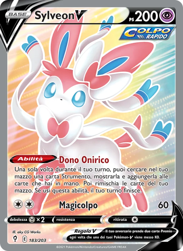 Sylveon V Evoluzioni Eteree carta Pokémon italiana UR