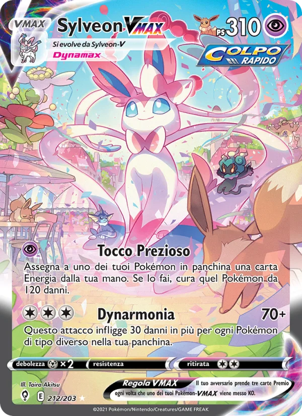 Sylveon VMAX Evoluzioni Eteree carta Pokémon italiana RR