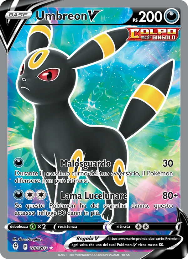 Umbreon V Evoluzioni Eteree carta Pokémon italiana UR