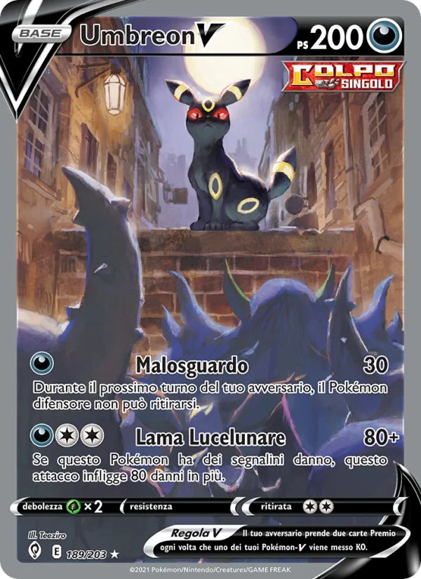 Umbreon V Evoluzioni Eteree carta Pokémon italiana UR