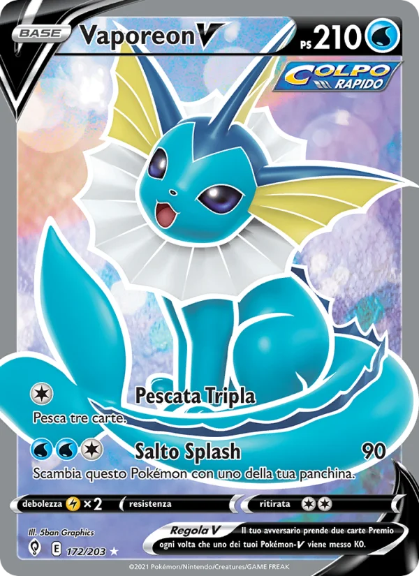 Vaporeon V Evoluzioni Eteree carta Pokémon italiana UR