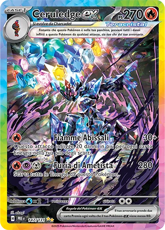 Ceruledge ex Evoluzioni Prismatiche carta Pokémon italiana SIR